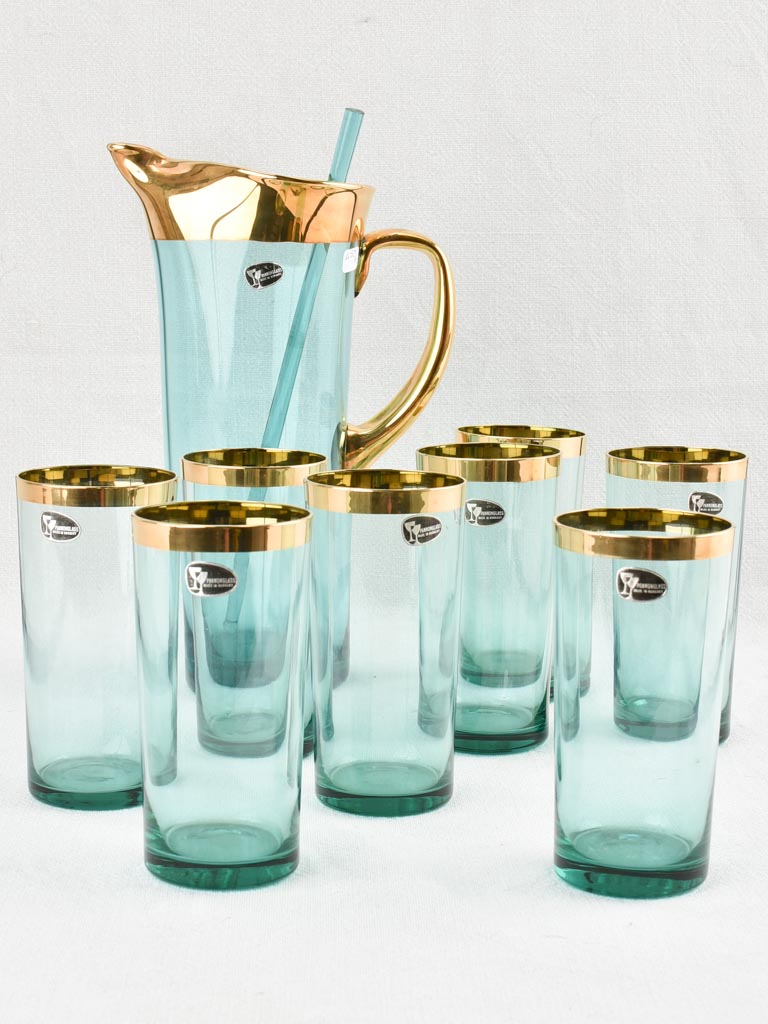 Set of 8 glasses with pitcher - green – Chez Pluie