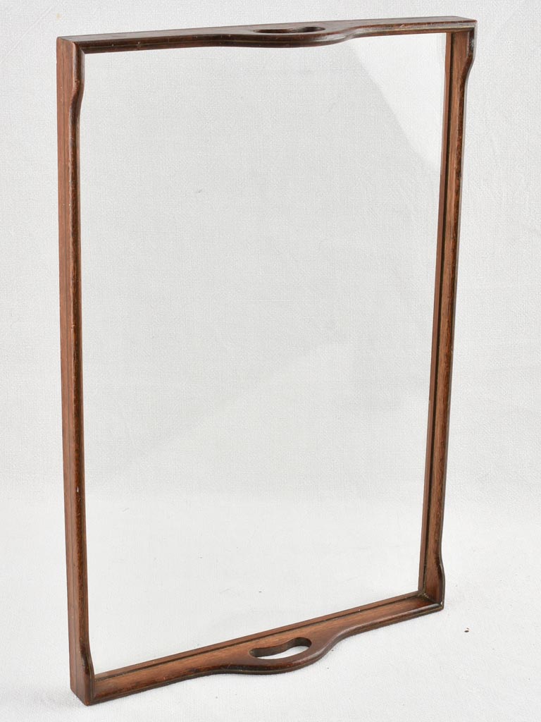 Antique French platter - glass and rosewood 24"