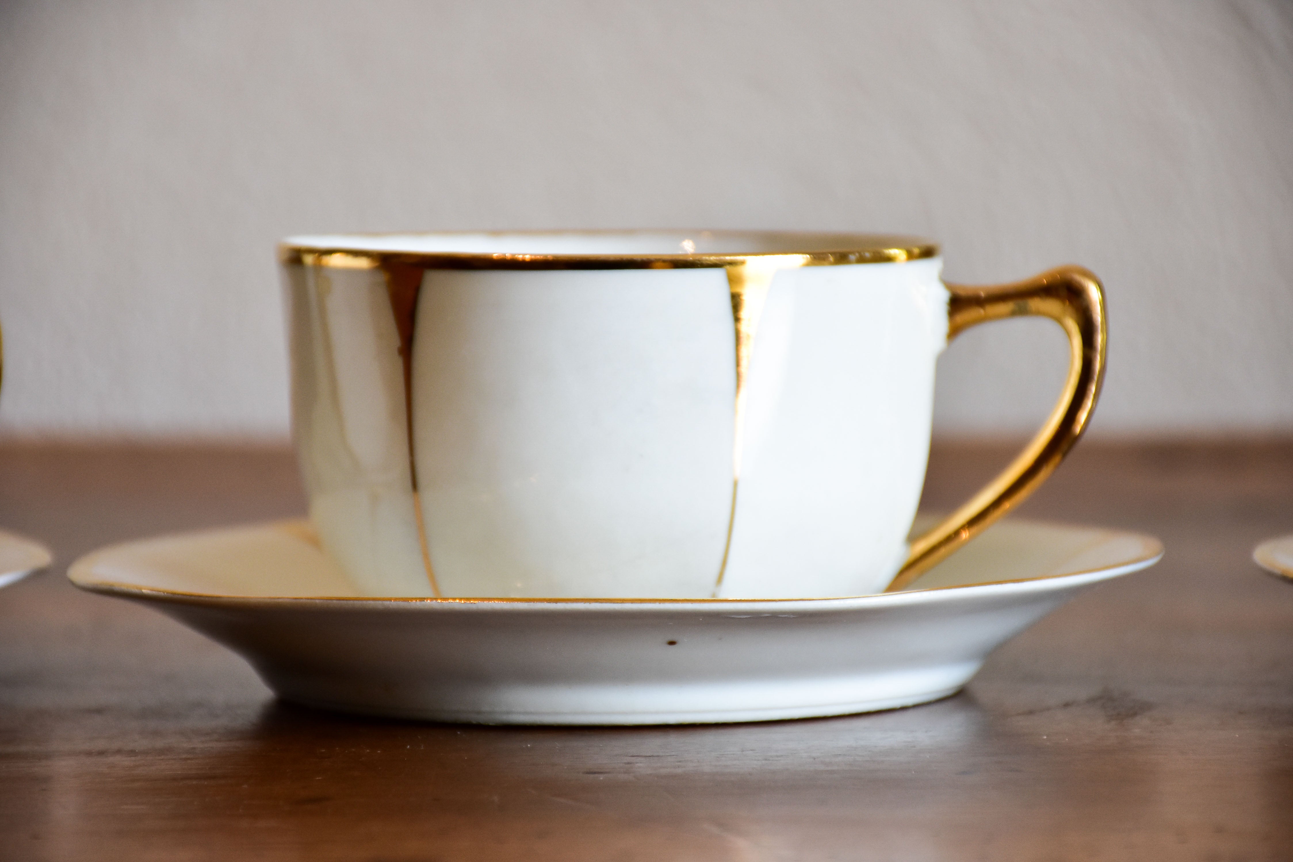 Napoleon III Porcelain of Paris breakfast teacups x 4