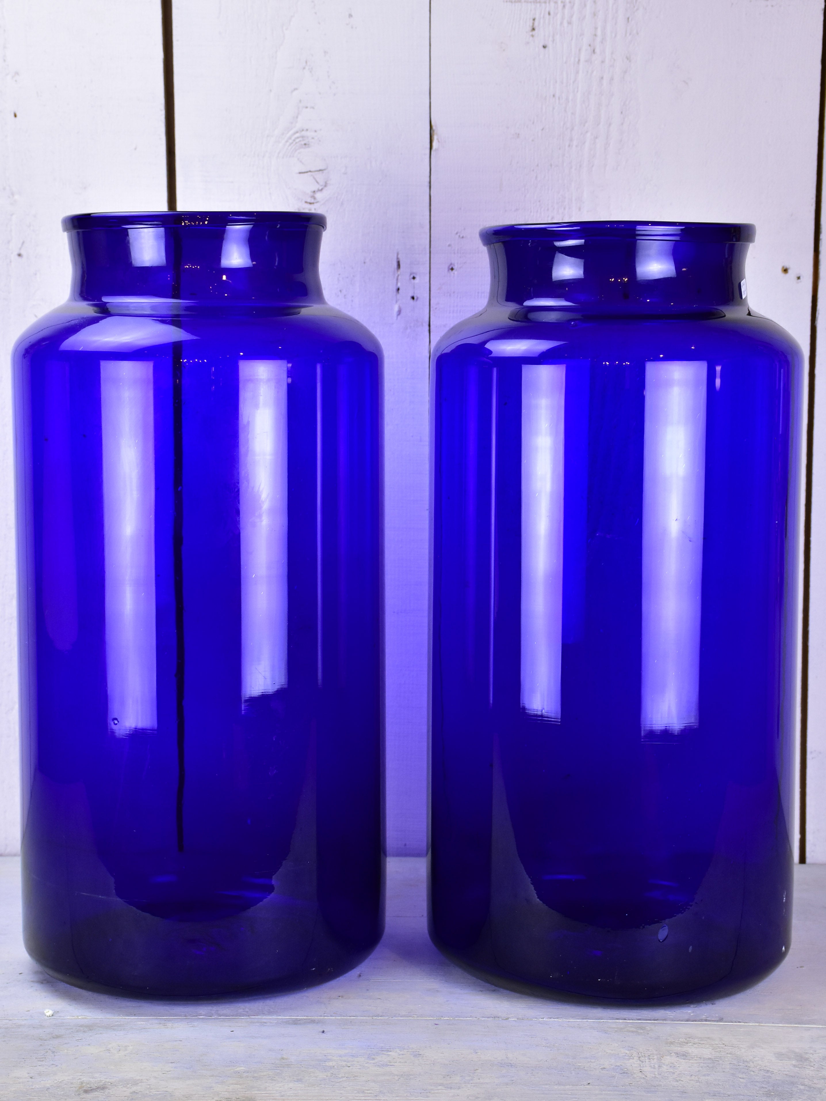 Pair of extra-large Bohemian glass jars / vases – Chez Pluie