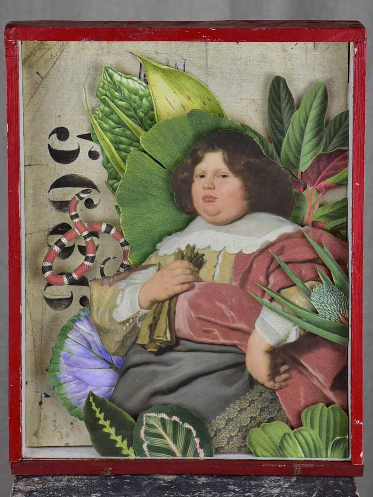 Artisan made artwork paper montage 10¾" x 13½"