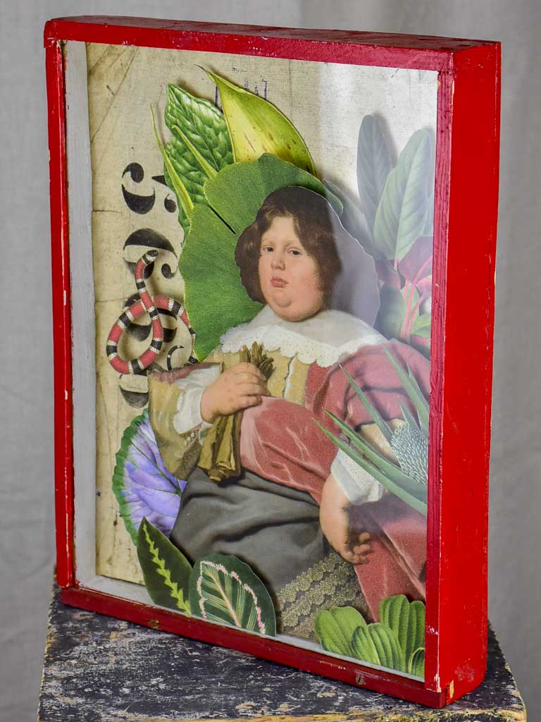 Artisan made artwork paper montage 10¾" x 13½"
