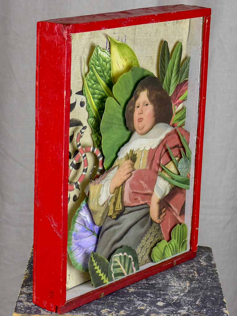 Artisan made artwork paper montage 10¾" x 13½"