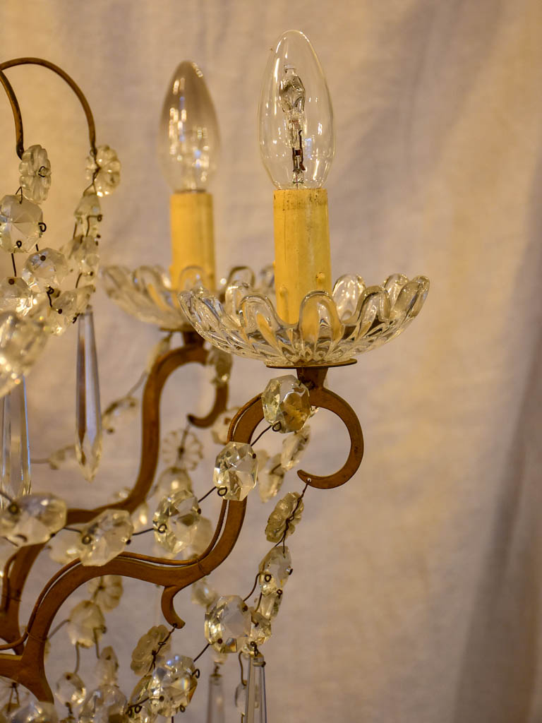 Late 19th Century crystal and bronze floor lamp 72¾"