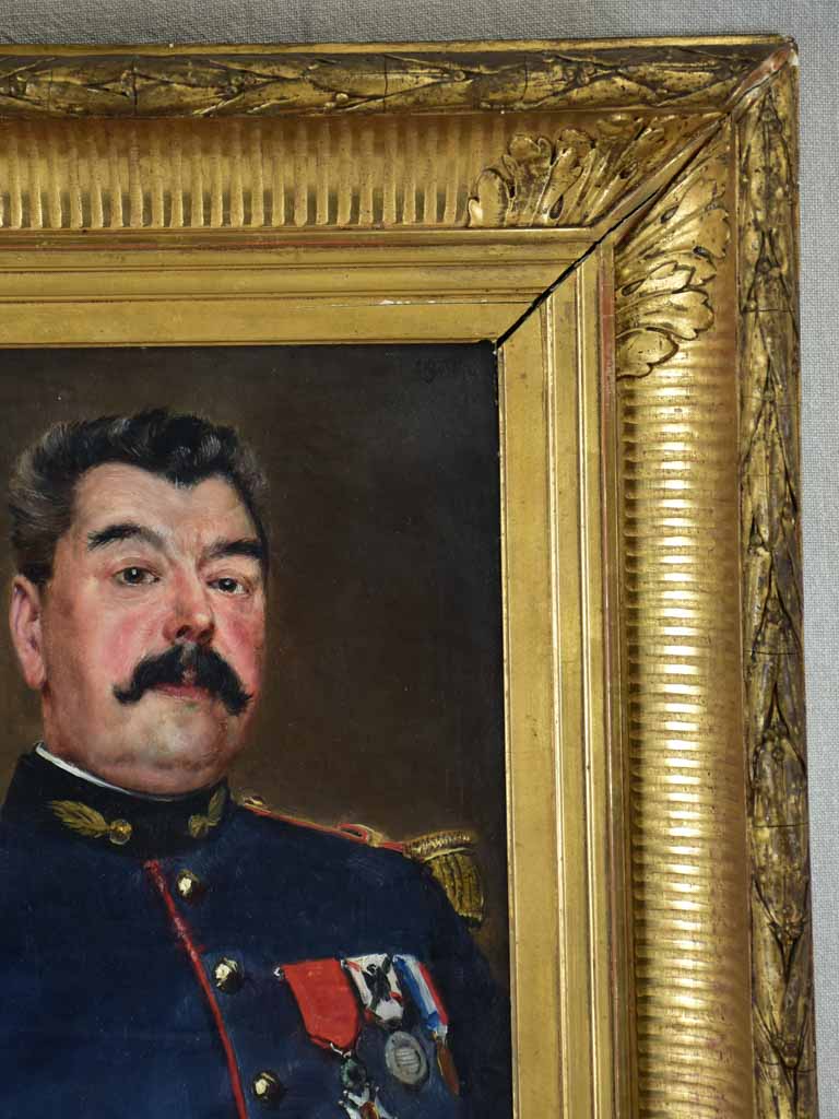 Military portrait "campagne du mexique" by Jean-Paul Marie Saïn (1853-1908) - oil on canvas 19" x 21¾"