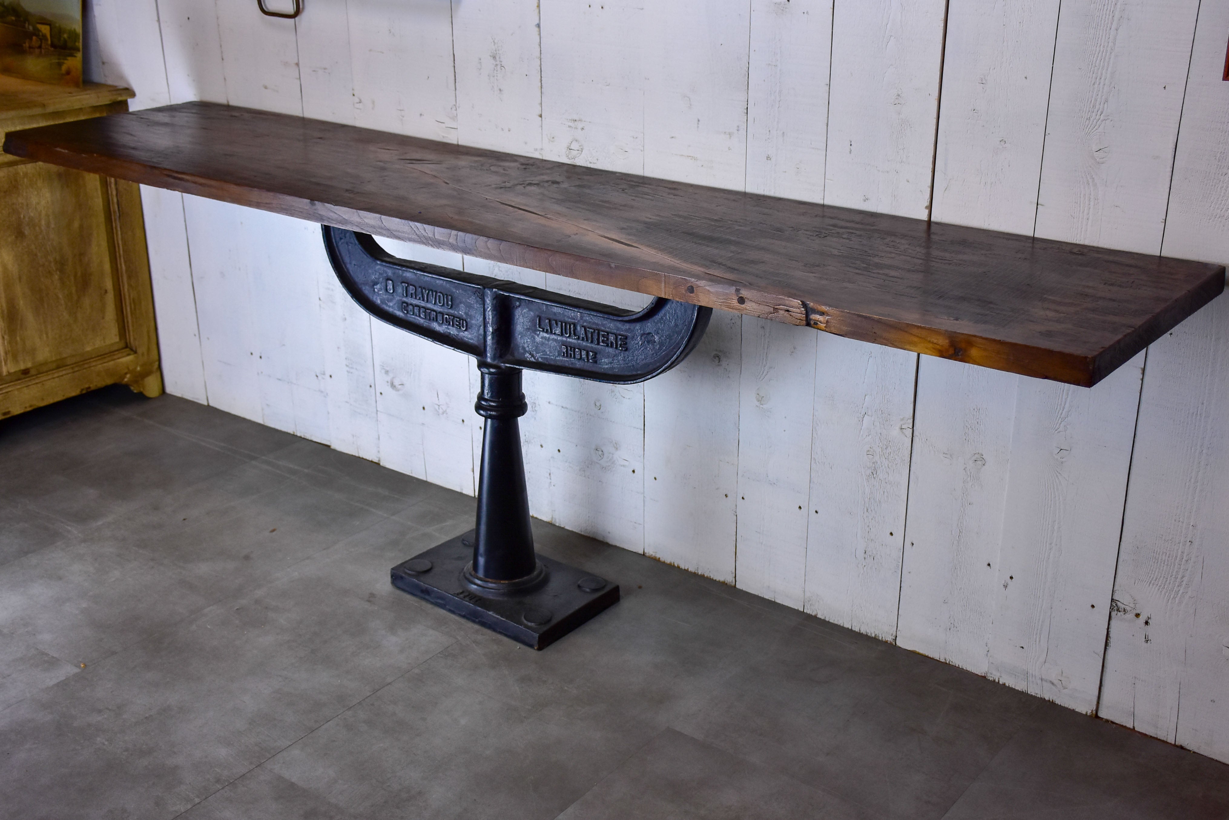 Industrial French antique console table