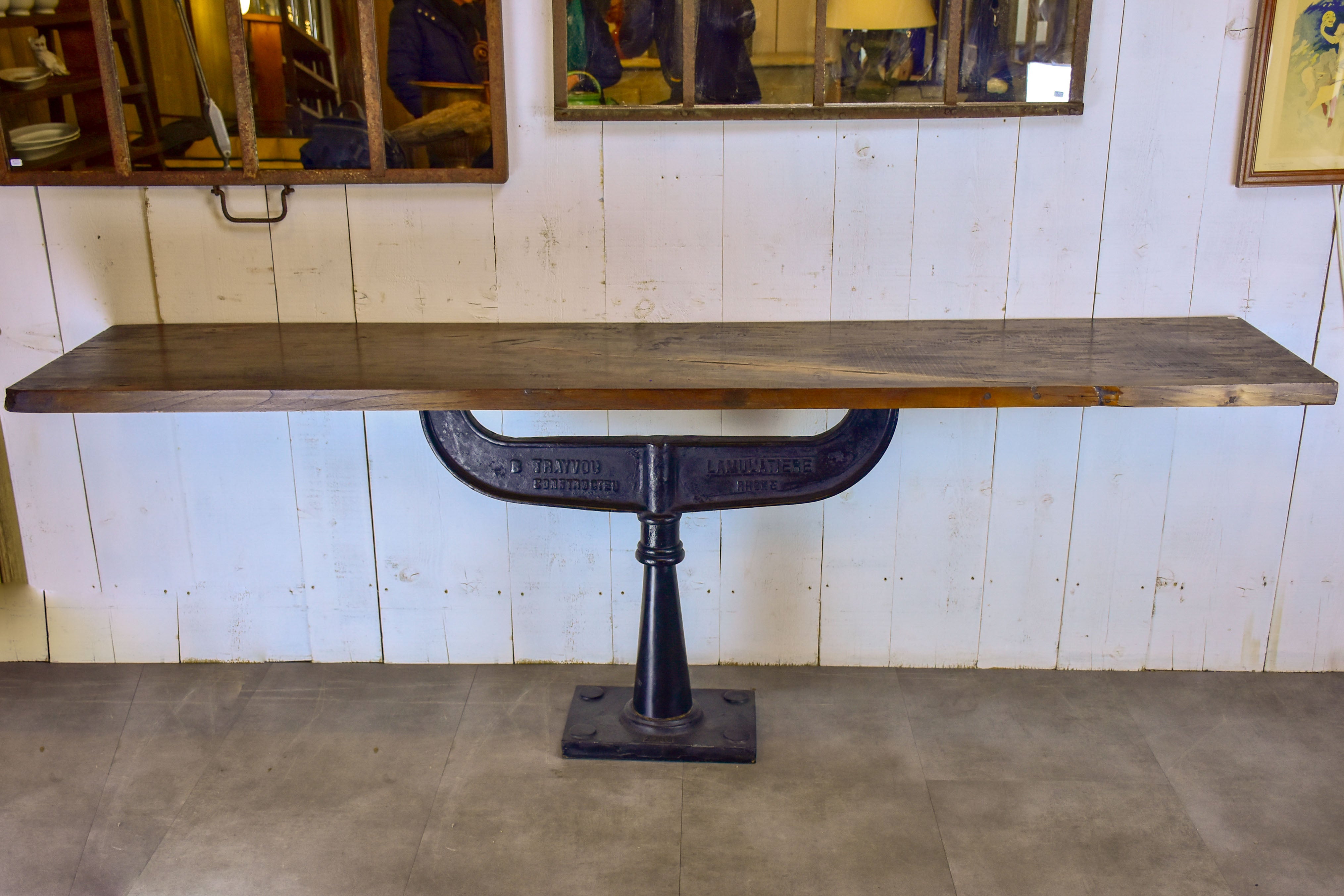 Industrial French antique console table