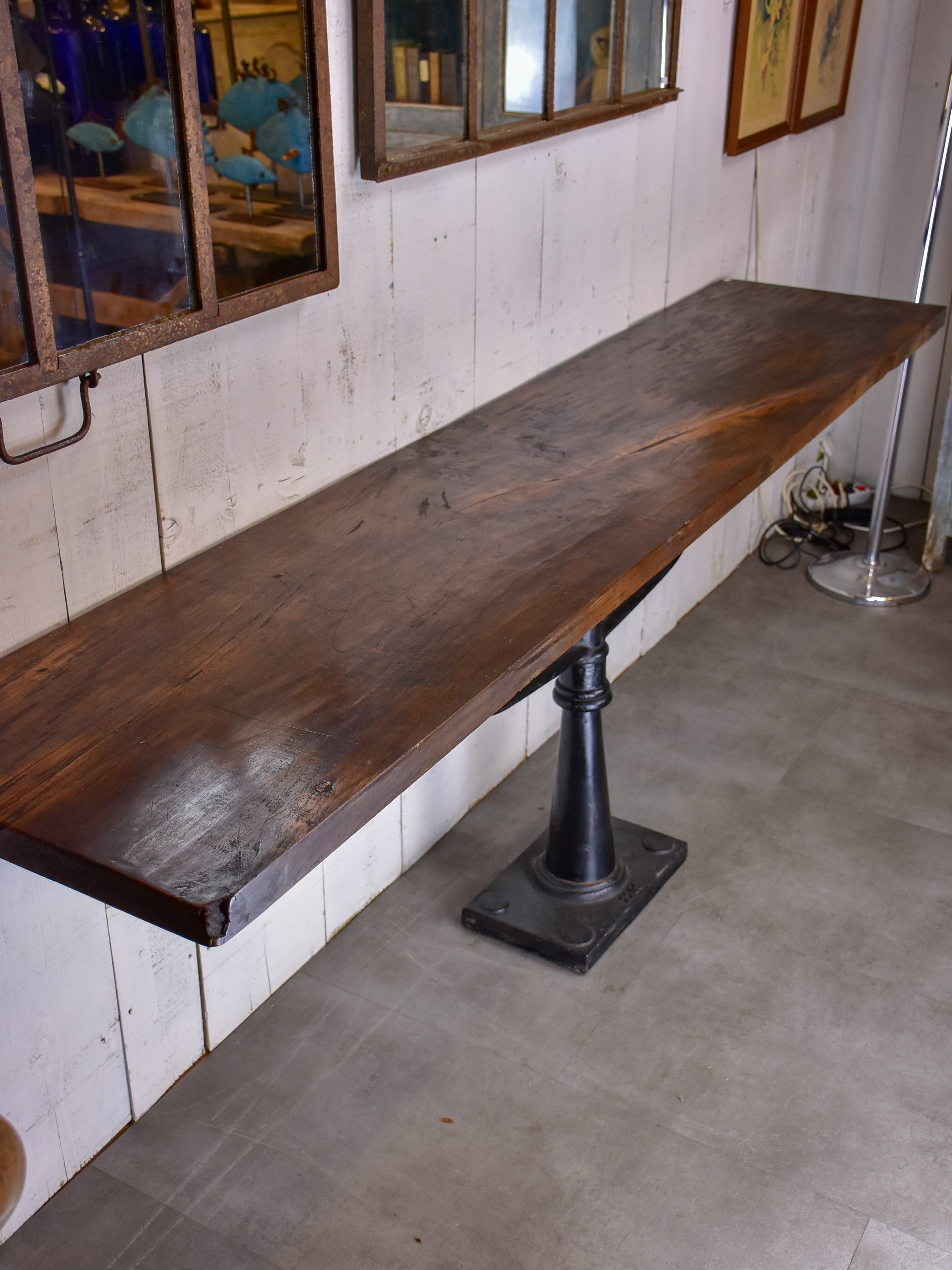 Industrial French antique console table