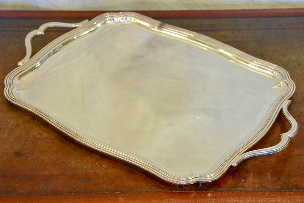 Early 20th Century silver plate serving tray with handles 21¼" x 14½"