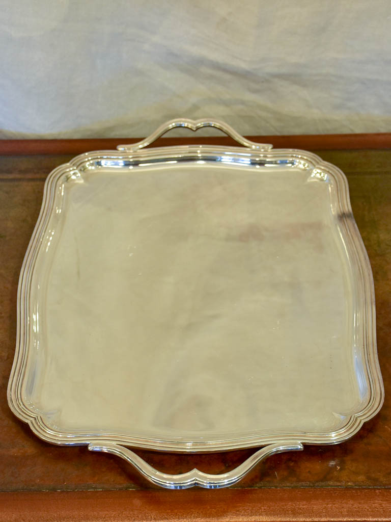Early 20th Century silver plate serving tray with handles 21¼" x 14½"