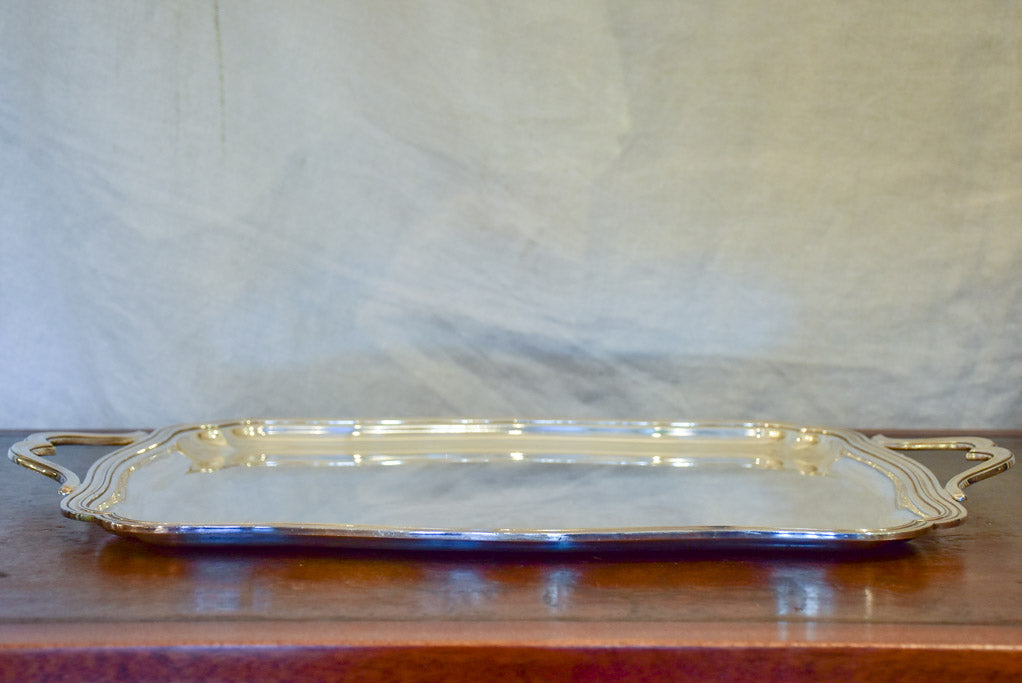 Early 20th Century silver plate serving tray with handles 21¼" x 14½"