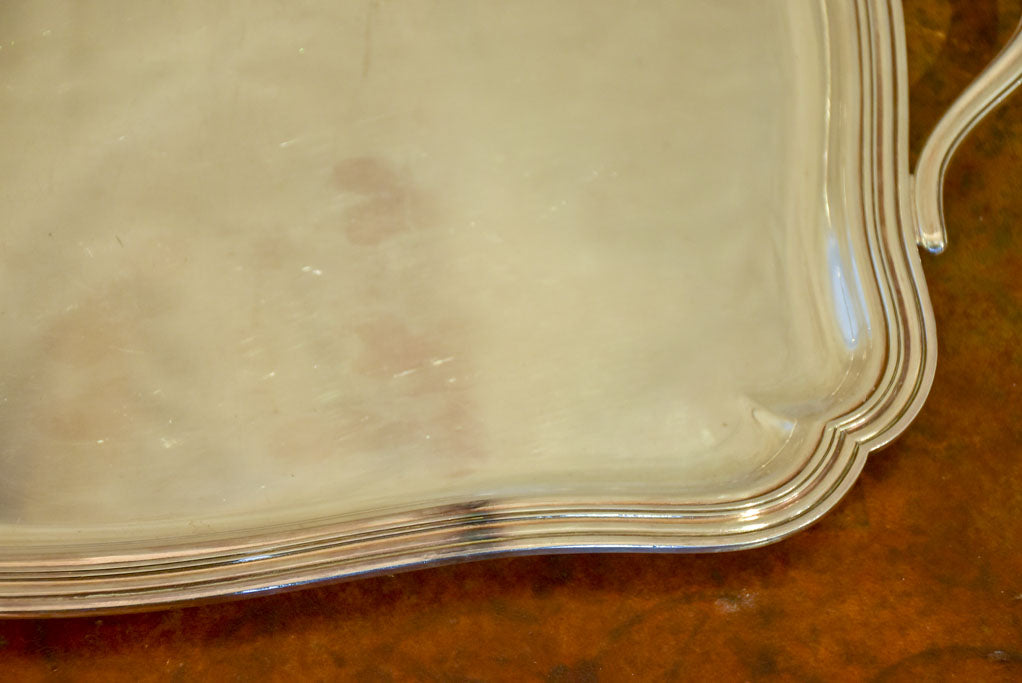 Early 20th Century silver plate serving tray with handles 21¼" x 14½"