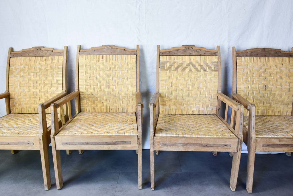 Set of four 1940's Colonial armchairs