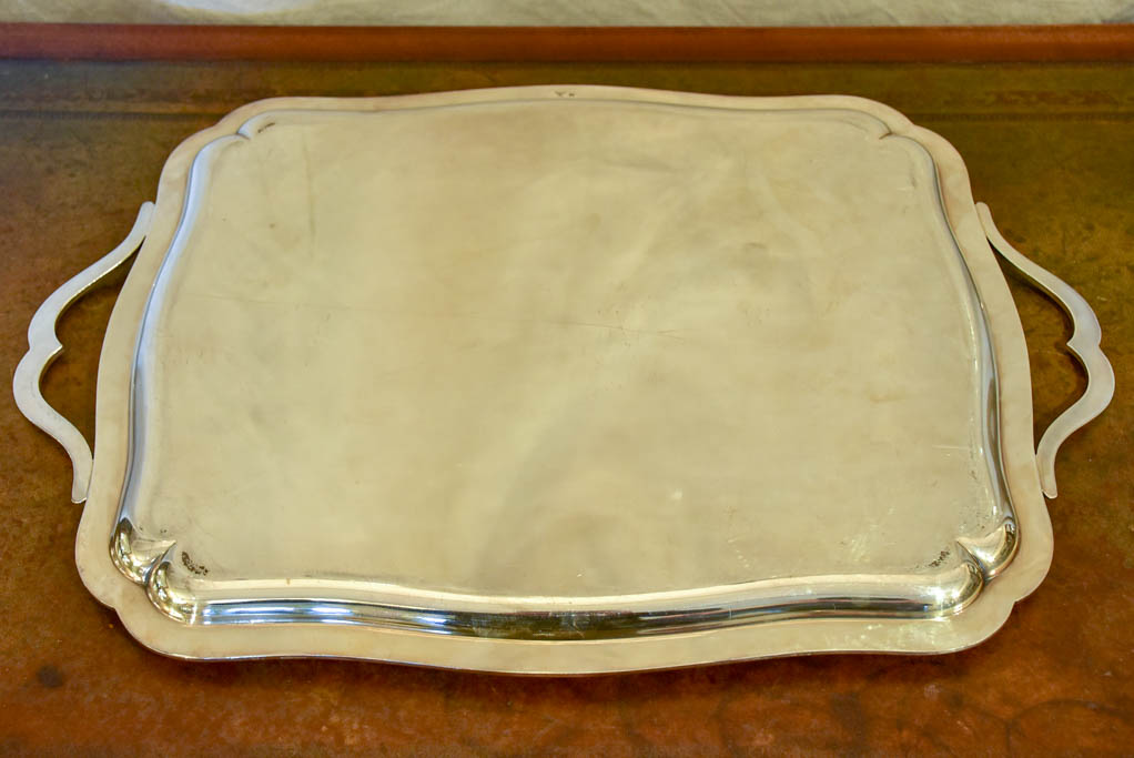 Early 20th Century silver plate serving tray with handles 21¼" x 14½"