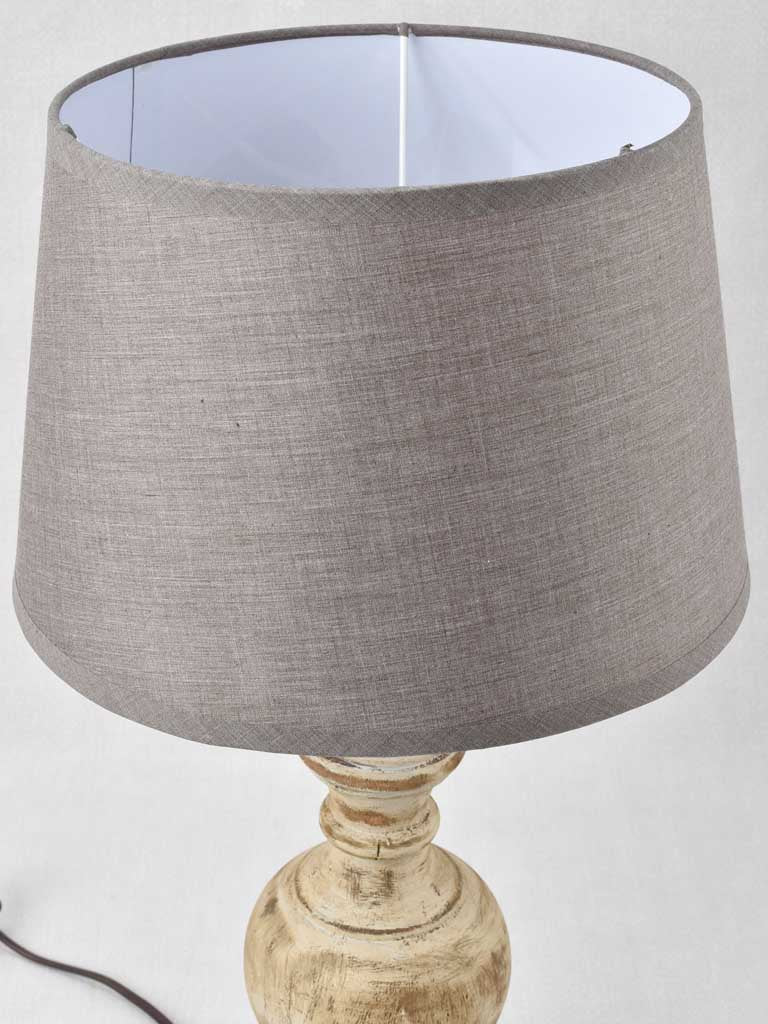 Vintage French lamp with wooden base 3/3 - 20¾"