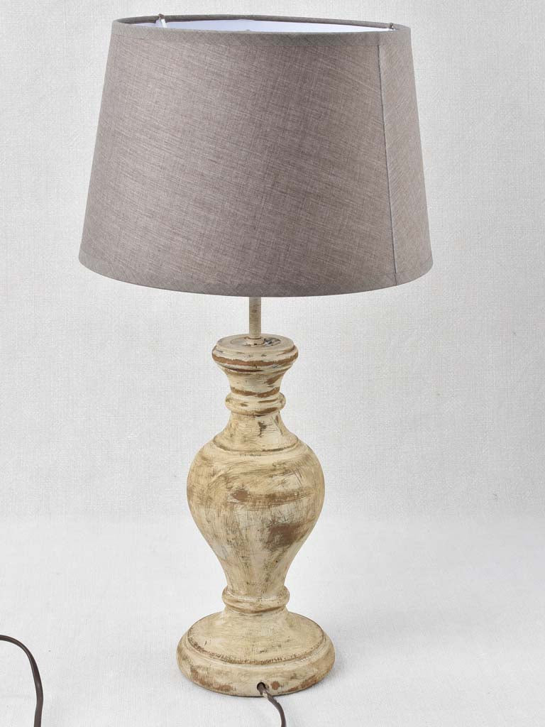 Vintage French lamp with wooden base 3/3 - 20¾"