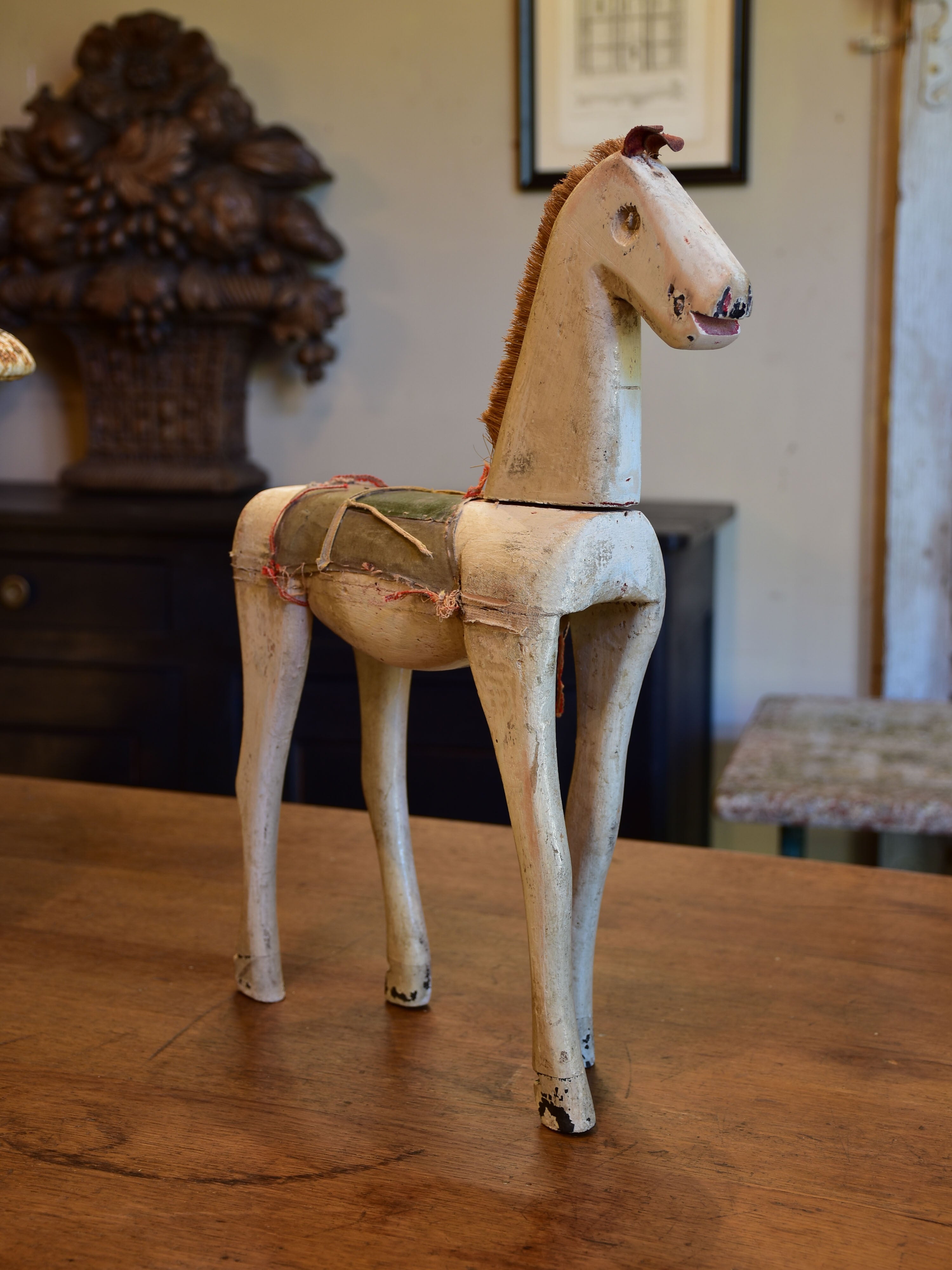 Collection of three French antique toy horses