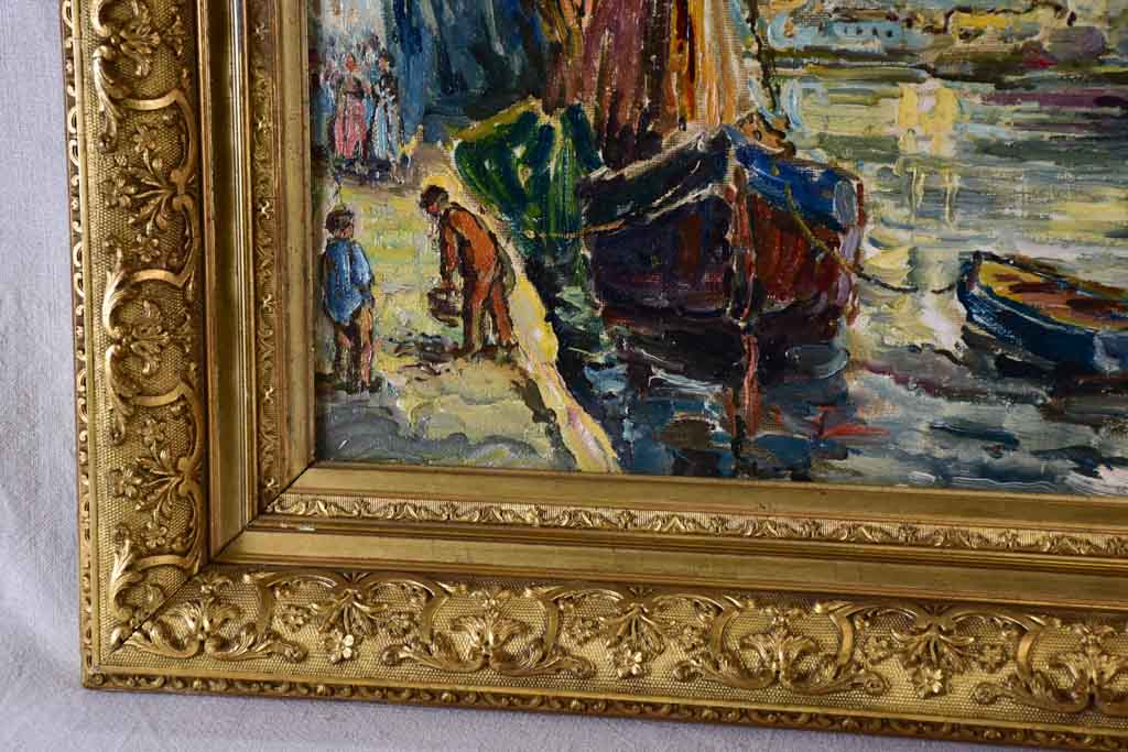 Early 20th century sea port in Normandy - Anonymous 26¾" x 32¾"