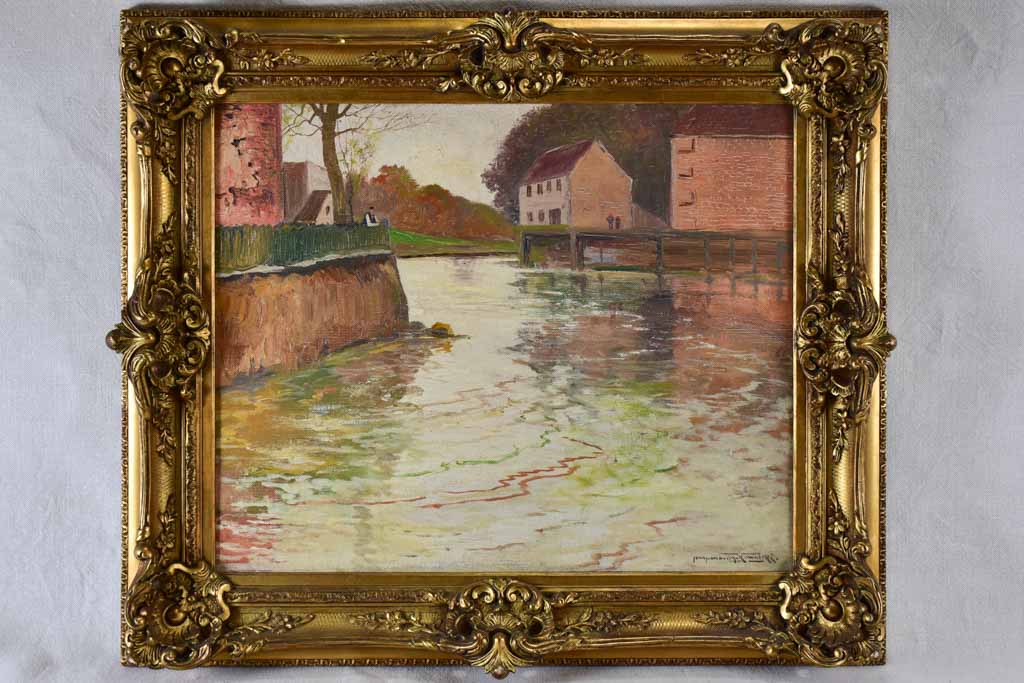 River landscape by Ivan Ivanovitch Kowalski (Russian, 1839–1937) - oil on canvas 26¾ x 30""
