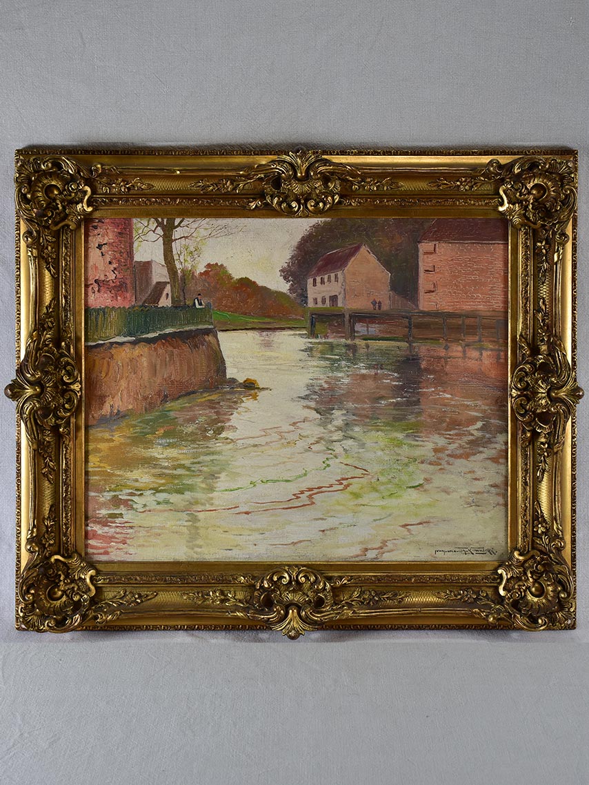 River landscape by Ivan Ivanovitch Kowalski (Russian, 1839–1937) - oil on canvas 26¾ x 30""