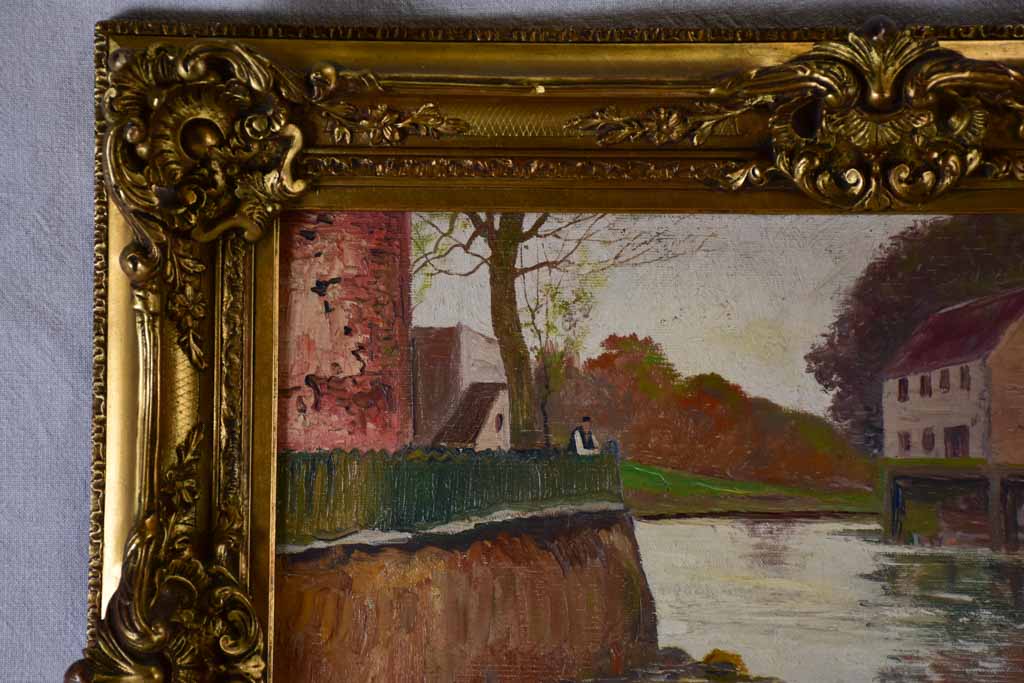 River landscape by Ivan Ivanovitch Kowalski (Russian, 1839–1937) - oil on canvas 26¾ x 30""