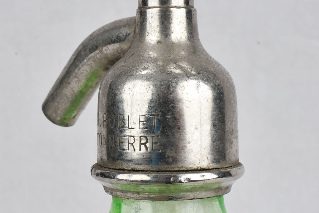 Early 20th century uranium glass bistro Seltzer bottle 12¼"