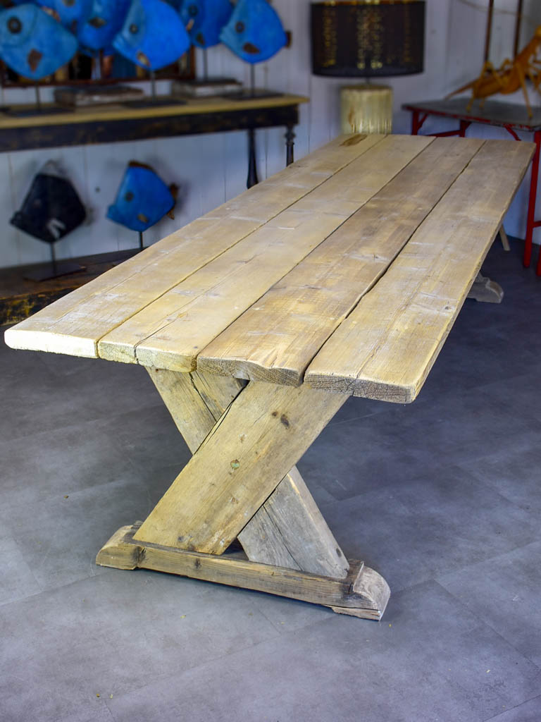 Very large French dining table made from salvaged timber 118½" x 38¼"
