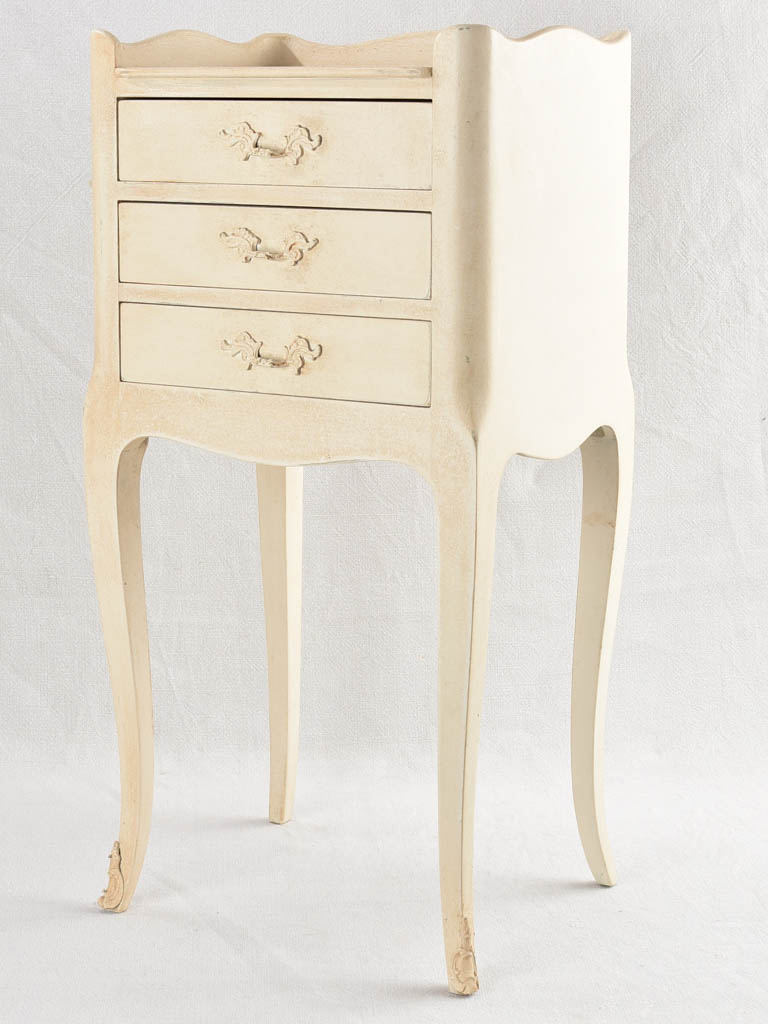 Pair of vintage nightstands with white patina