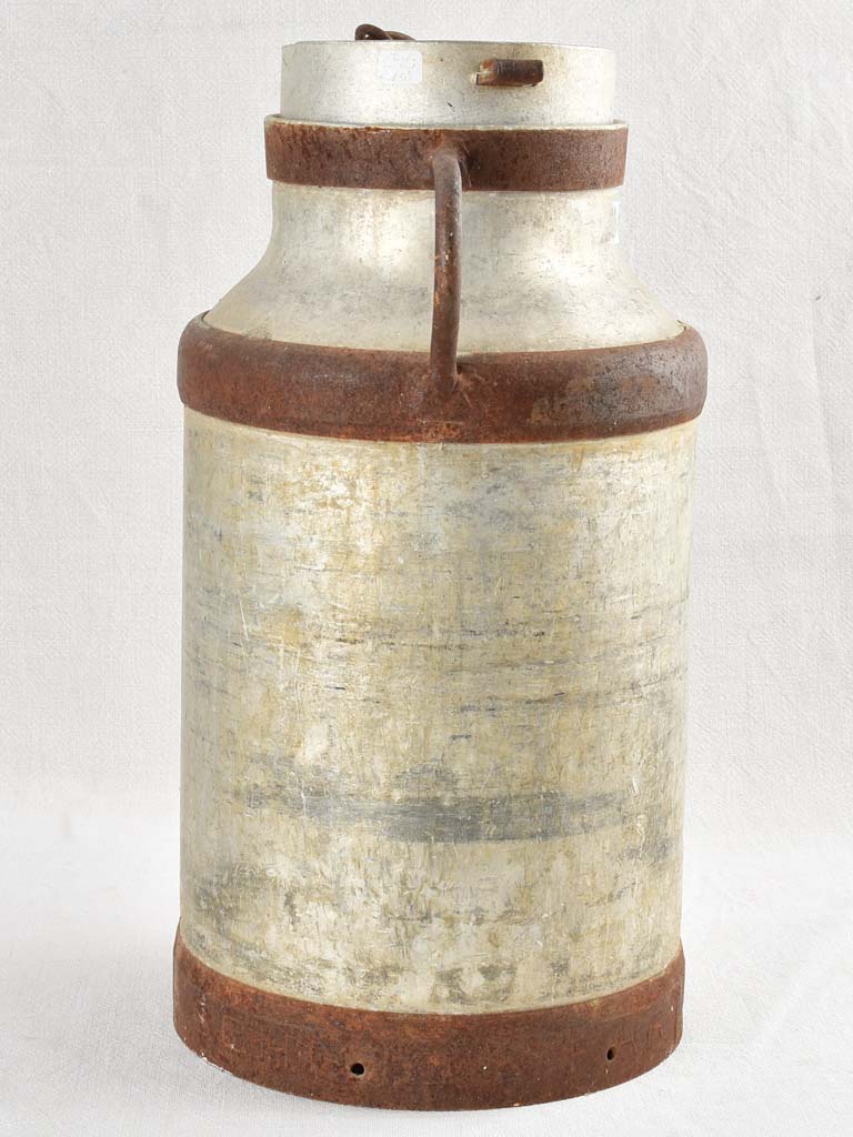 Antique French milk canister - metal 21¼"