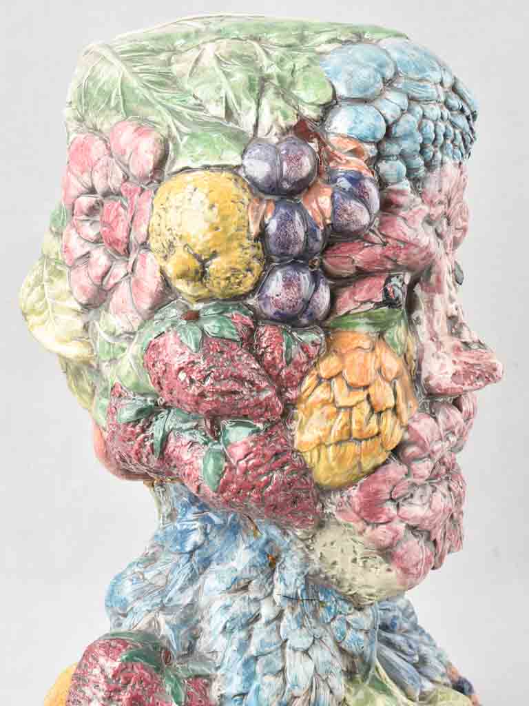 Vintage ceramic bust covered in fruit - Arcimboldo inspired 19¾"