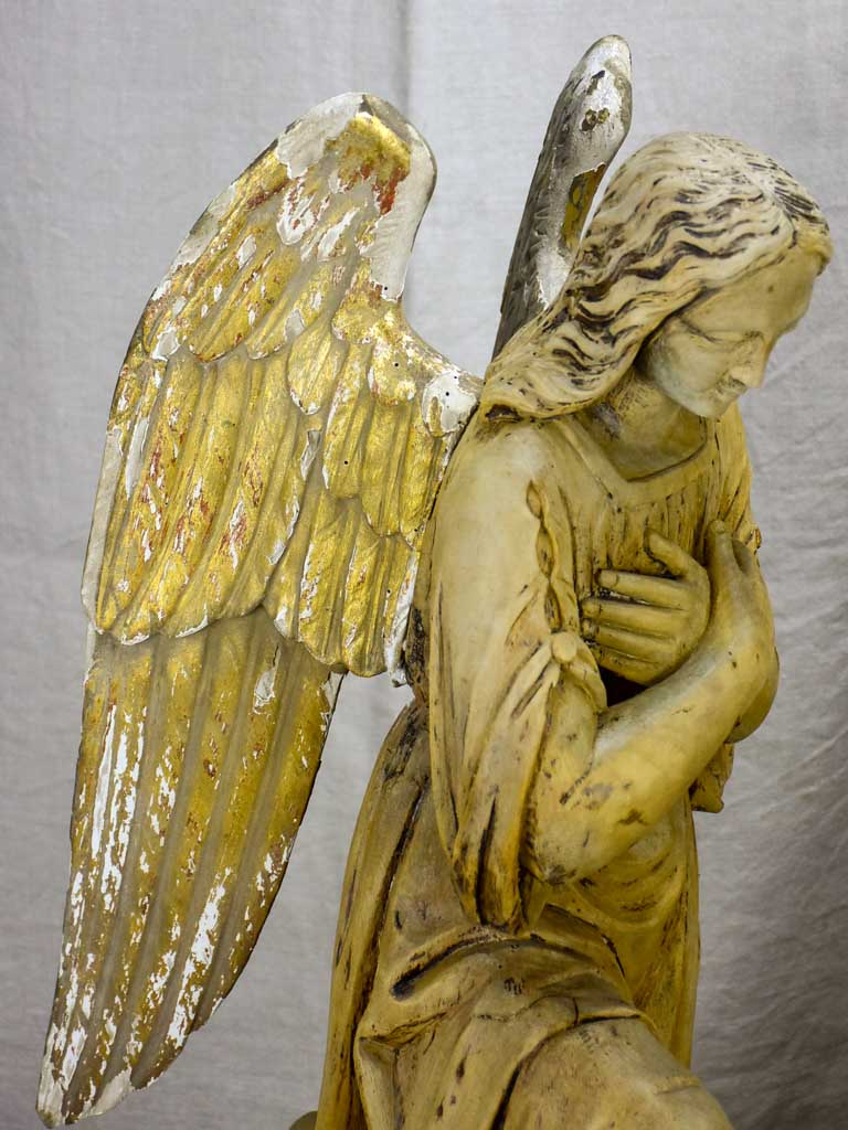 Pair of early 19th Century carved sculptures of angels