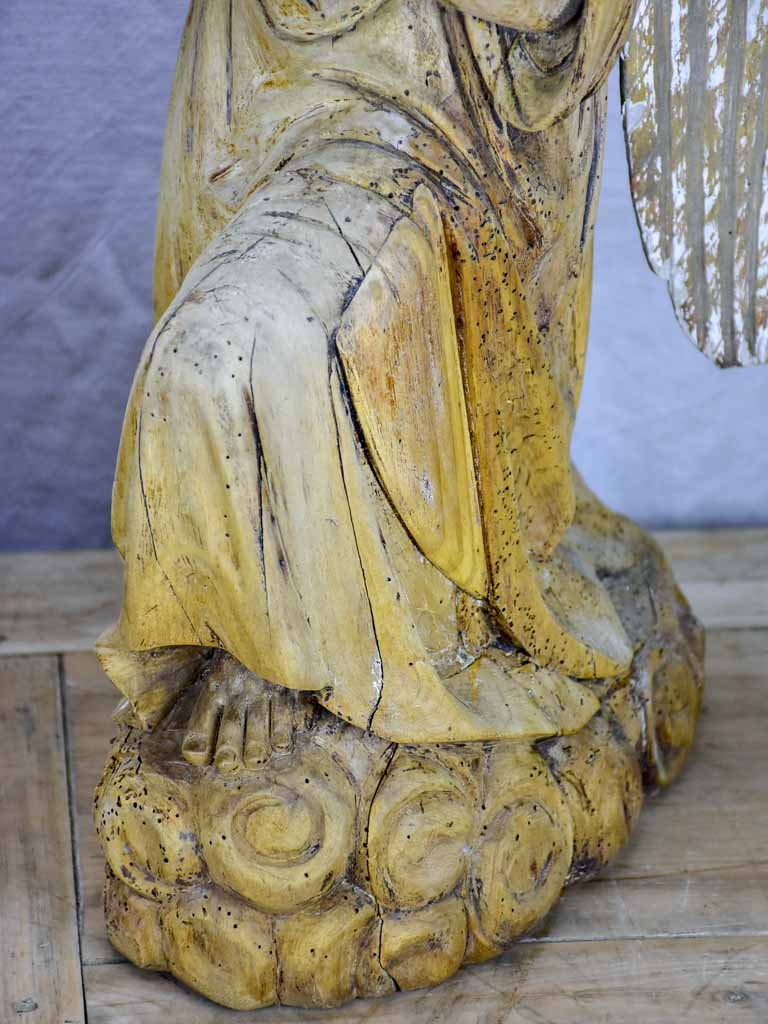 Pair of early 19th Century carved sculptures of angels