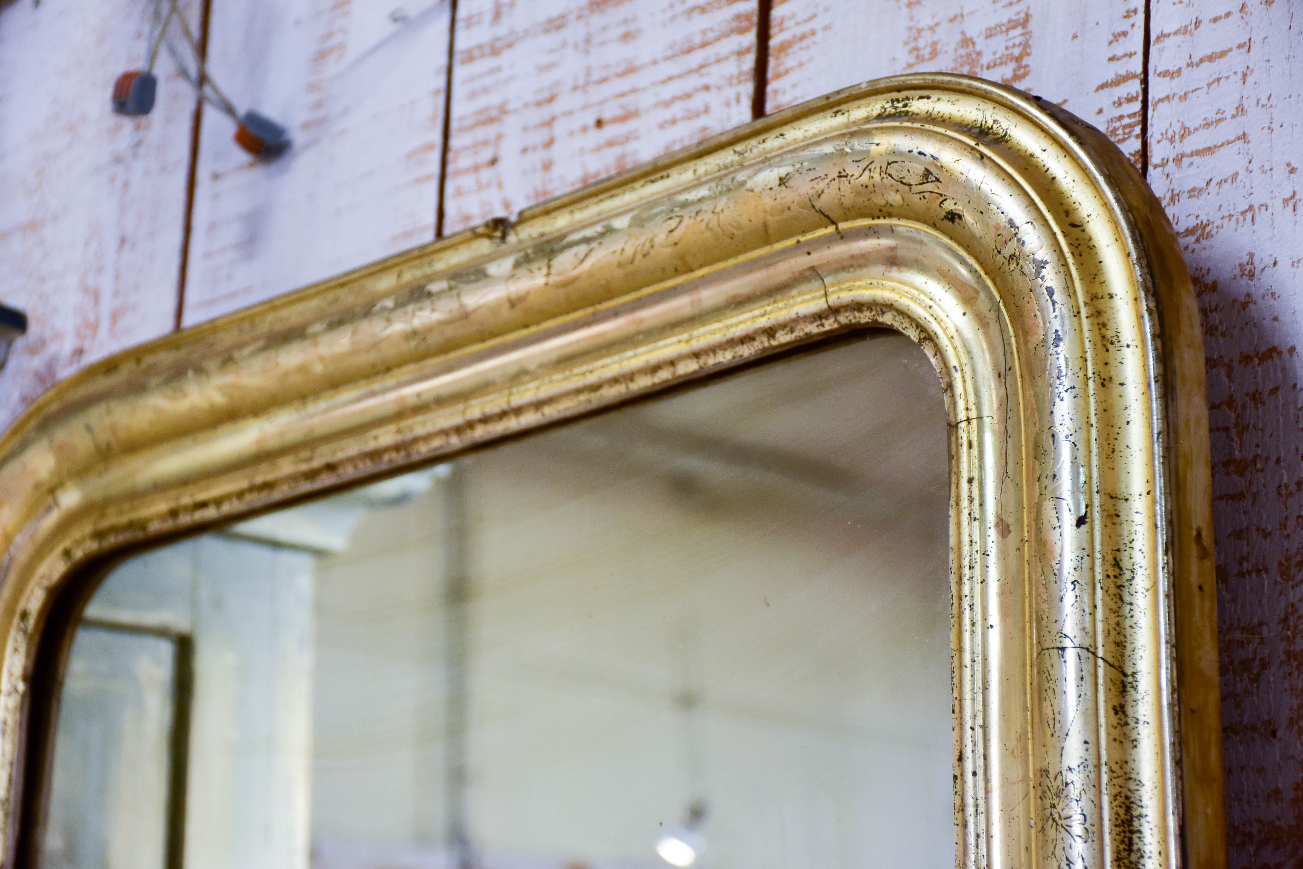 19th century Louis Philippe mirror with gold / silver frame