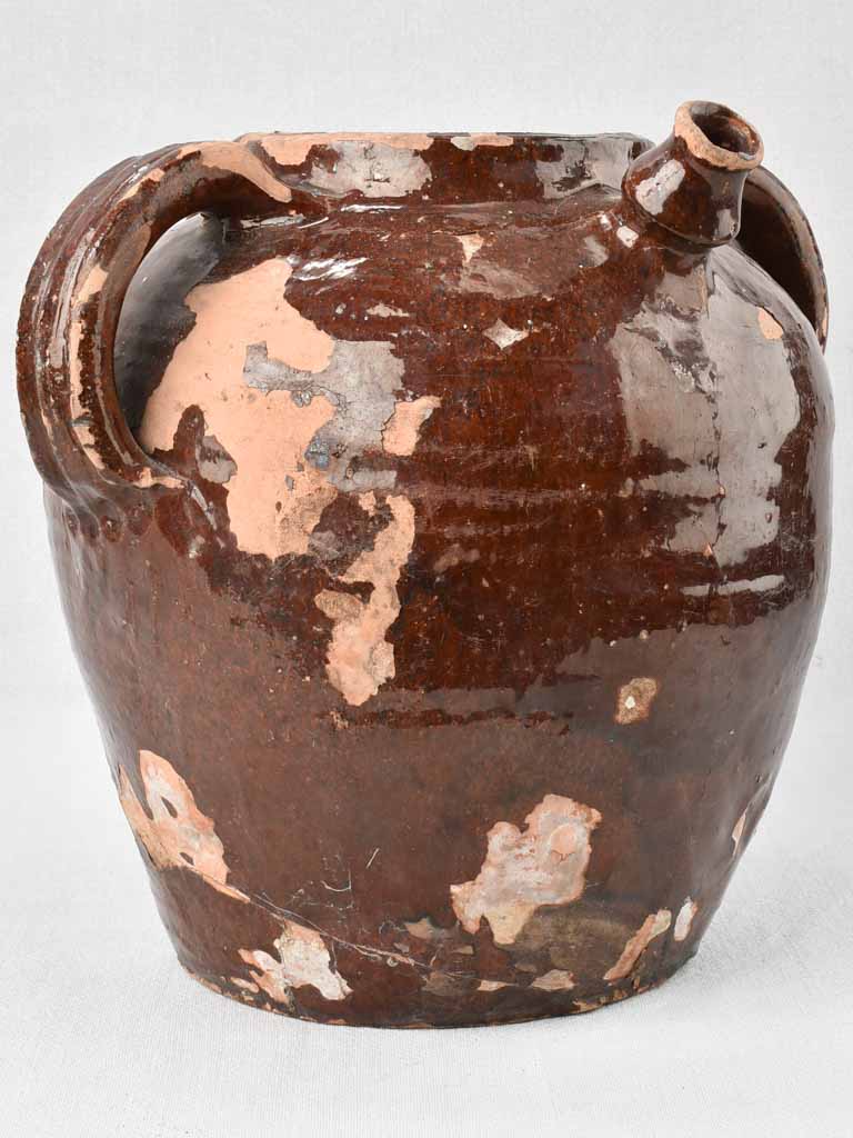 19th century Provencale oil pitcher 12½"