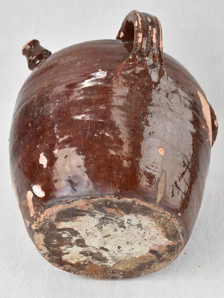 19th century Provencale oil pitcher 12½"