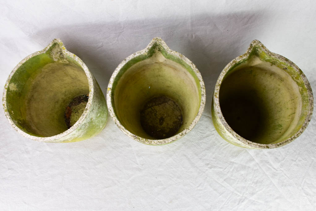 RESERVED AM Set of three mid-century pots with spouts 15¾"