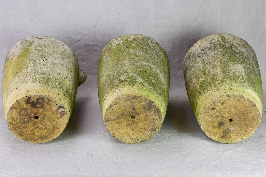 RESERVED AM Set of three mid-century pots with spouts 15¾"