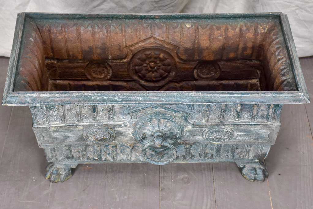 Pair of Rectangular French Directoire garden planters - cast iron