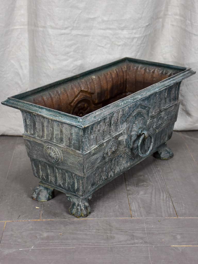 Pair of Rectangular French Directoire garden planters - cast iron