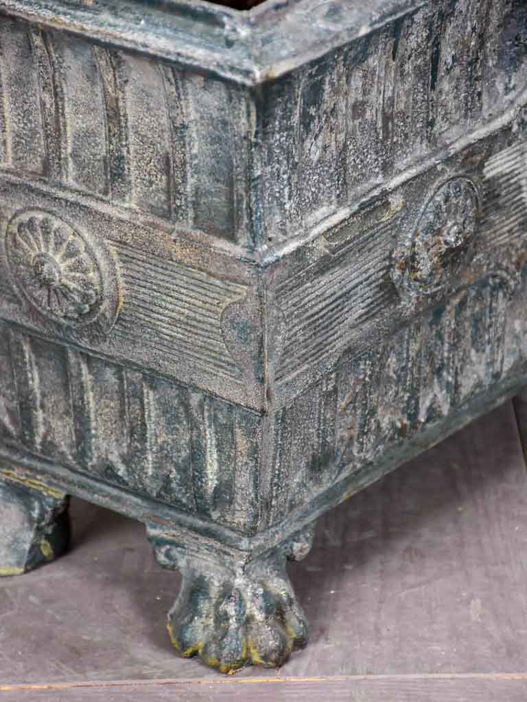 Pair of Rectangular French Directoire garden planters - cast iron
