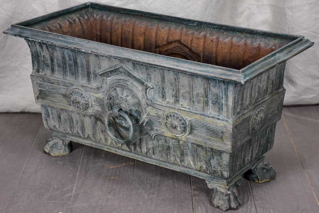 Pair of Rectangular French Directoire garden planters - cast iron