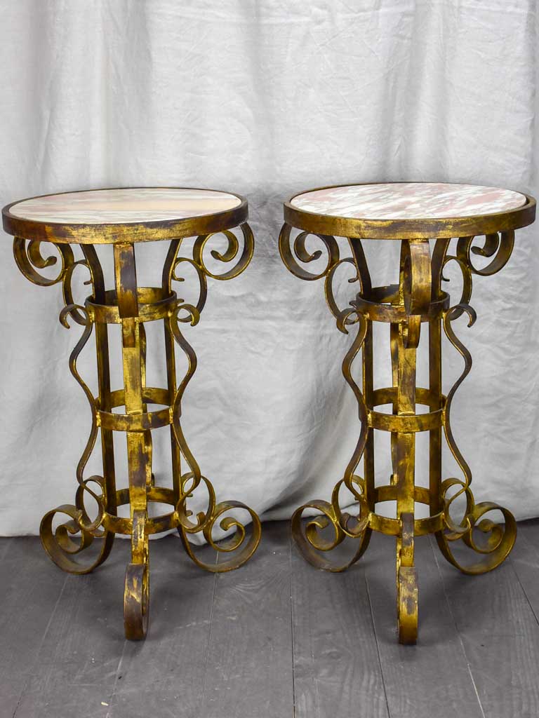 Pair of mid century marble Spanish side tables