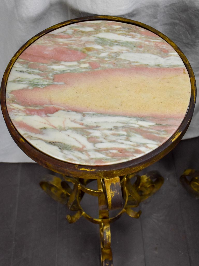 Pair of mid century marble Spanish side tables