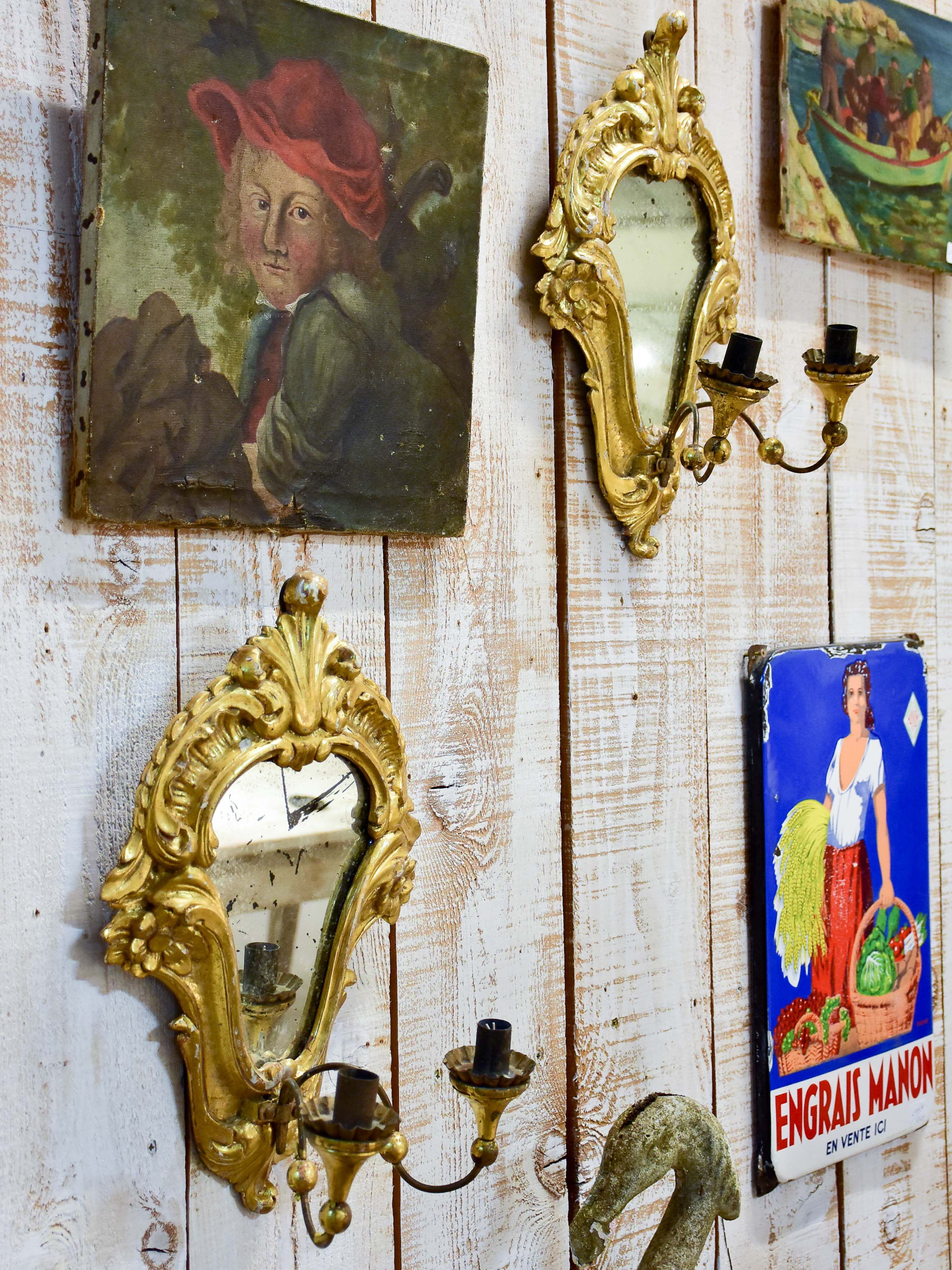 Pair of Louis XV style wall sconces for candles
