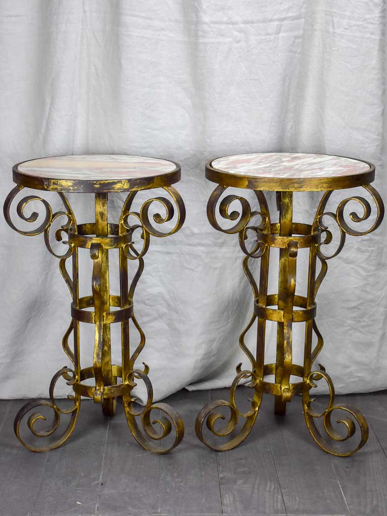 Pair of mid century marble Spanish side tables