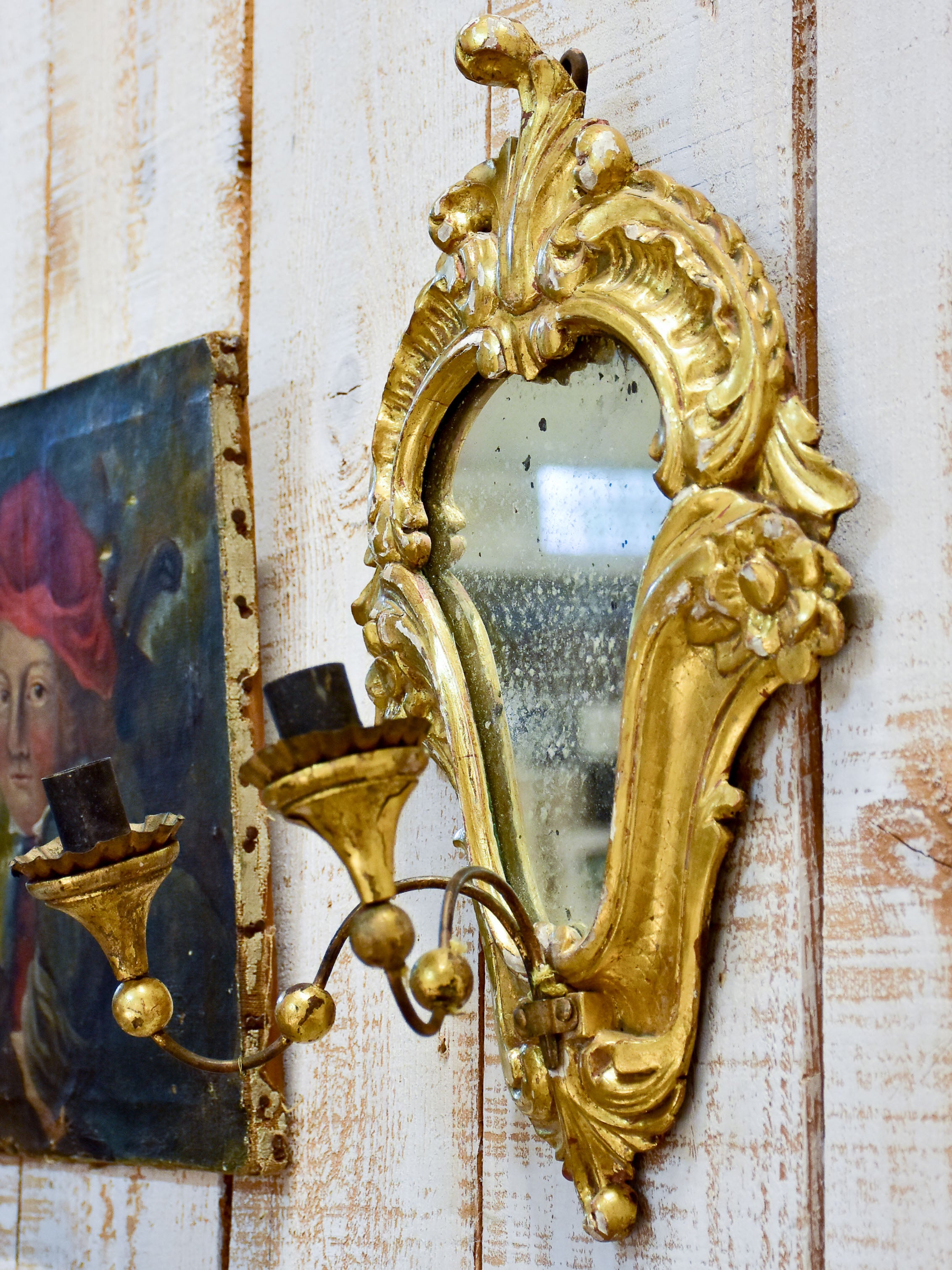 Pair of Louis XV style wall sconces for candles