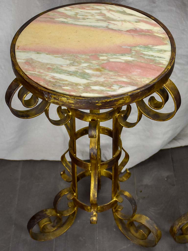 Pair of mid century marble Spanish side tables