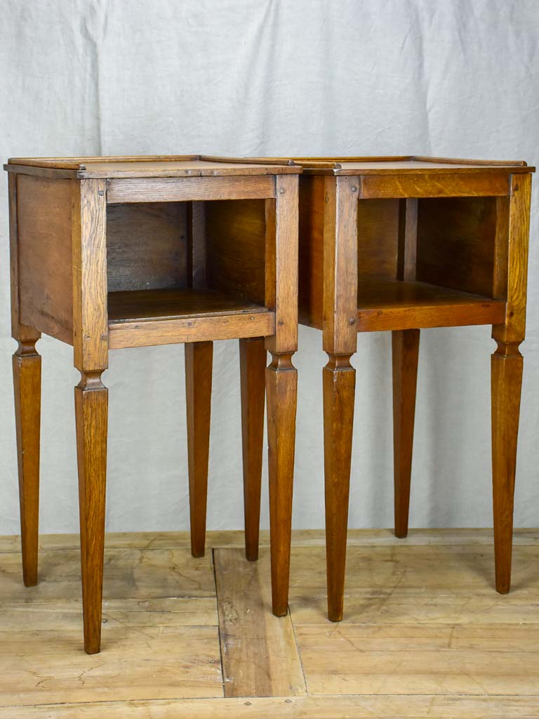 Pair of 19th Century Directoire style oak nightstands