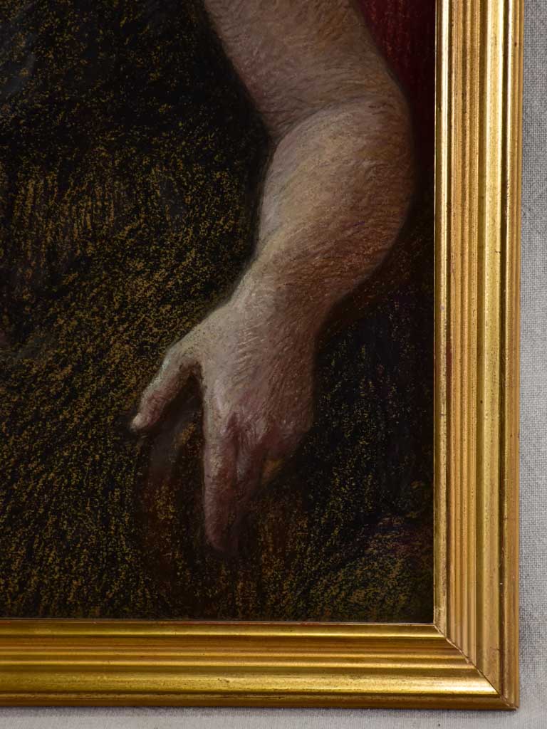 Victorian-era pastel portrait of a lady