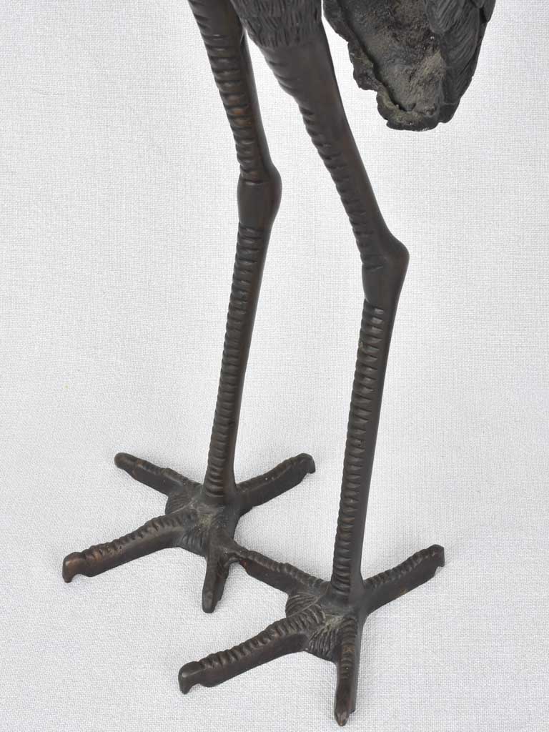 2 vintage bronze sculptures of herons 33½"